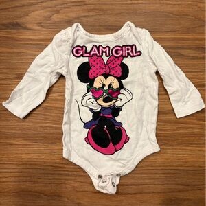 Disney Baby Minnie Mouse Long Sleeve Glam Girl Onesie